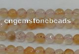 CAG4480 15.5 inches 4mm faceted round fire crackle agate beads