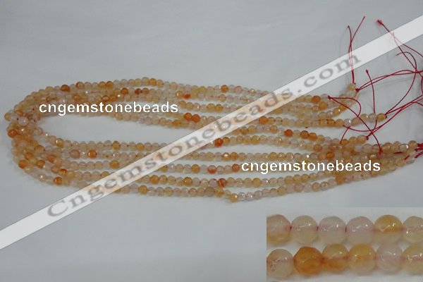 CAG4480 15.5 inches 4mm faceted round fire crackle agate beads