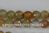 CAG4481 15.5 inches 6mm faceted round fire crackle agate beads