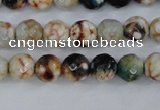 CAG4483 15.5 inches 6mm faceted round fire crackle agate beads