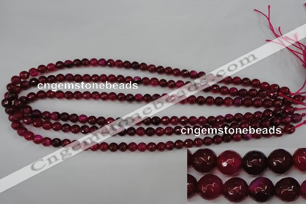 CAG4489 15.5 inches 6mm faceted round agate beads wholesale