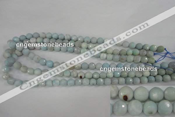 CAG4493 15.5 inches 8mm faceted round fire crackle agate beads