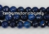 CAG4494 15.5 inches 8mm faceted round fire crackle agate beads