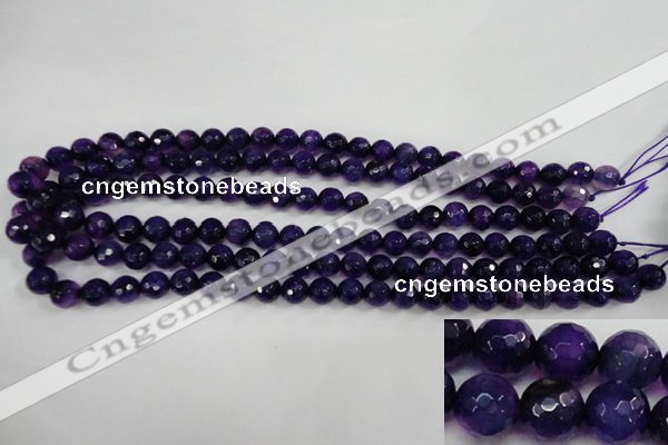 CAG4495 15.5 inches 8mm faceted round fire crackle agate beads