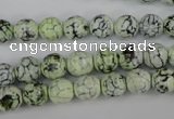 CAG4497 15.5 inches 8mm faceted round fire crackle agate beads