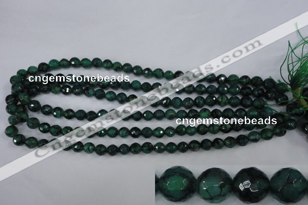 CAG4499 15.5 inches 8mm faceted round fire crackle agate beads