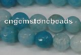 CAG4500 15.5 inches 8mm faceted round fire crackle agate beads