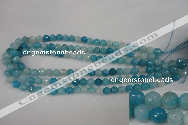 CAG4500 15.5 inches 8mm faceted round fire crackle agate beads