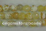 CAG4502 15.5 inches 8mm faceted round fire crackle agate beads