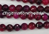 CAG4503 15.5 inches 8mm faceted round fire crackle agate beads