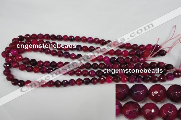 CAG4503 15.5 inches 8mm faceted round fire crackle agate beads