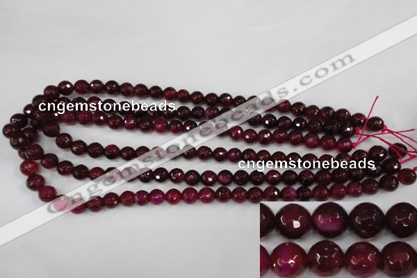 CAG4508 15.5 inches 8mm faceted round agate beads wholesale