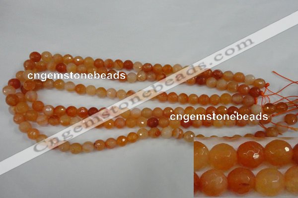 CAG4509 15.5 inches 8mm faceted round agate beads wholesale