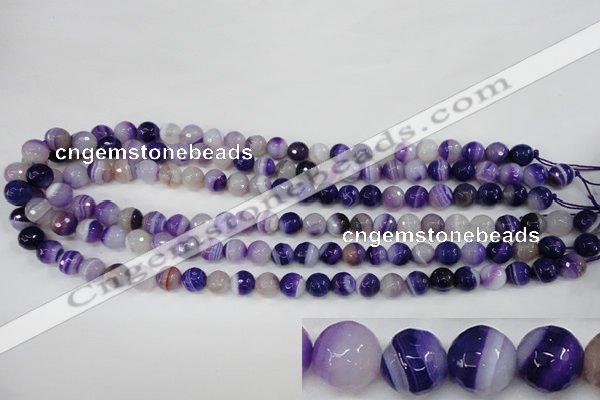 CAG4511 15.5 inches 8mm faceted round agate beads wholesale