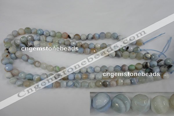 CAG4512 15.5 inches 8mm faceted round agate beads wholesale