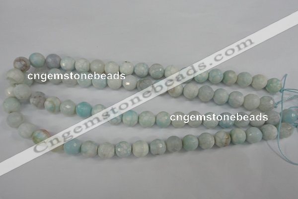 CAG4515 15.5 inches 10mm faceted round fire crackle agate beads