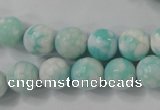 CAG4517 15.5 inches 10mm faceted round fire crackle agate beads