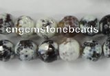 CAG4522 15.5 inches 10mm faceted round fire crackle agate beads