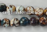 CAG4524 15.5 inches 10mm faceted round fire crackle agate beads