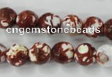 CAG4527 15.5 inches 10mm faceted round fire crackle agate beads