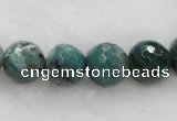 CAG453 15.5 inches 14mm faceted round agate beads Wholesale