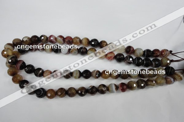 CAG4535 15.5 inches 10mm faceted round agate beads wholesale