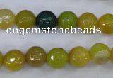 CAG4536 15.5 inches 10mm faceted round agate beads wholesale