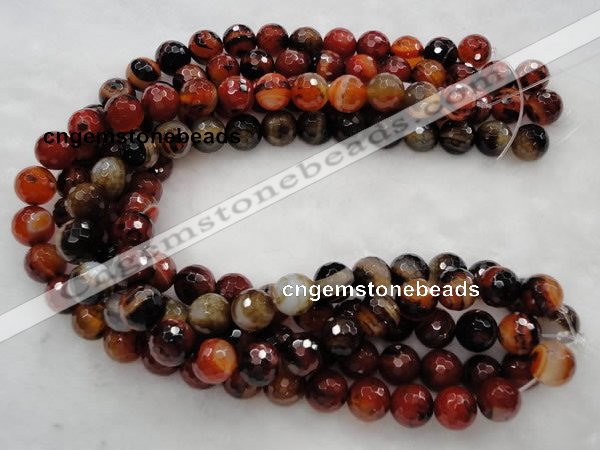 CAG454 15.5 inches 14mm faceted round agate gemstone beads Wholesale