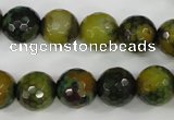 CAG4542 15.5 inches 12mm faceted round fire crackle agate beads