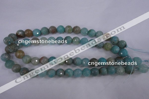 CAG4544 15.5 inches 12mm faceted round fire crackle agate beads