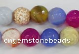 CAG4549 15.5 inches 12mm faceted round fire crackle agate beads