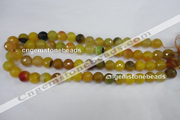 CAG4550 15.5 inches 12mm faceted round agate beads wholesale