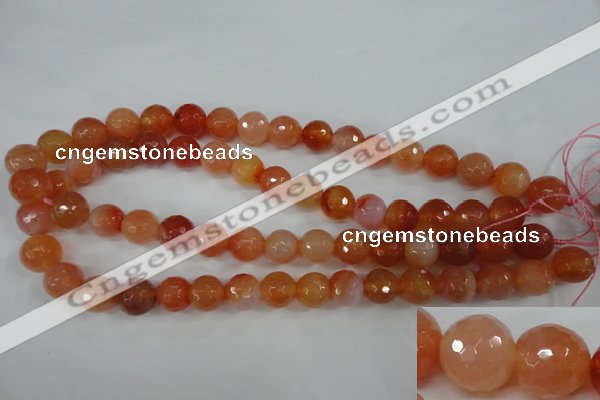 CAG4551 15.5 inches 12mm faceted round agate beads wholesale