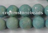 CAG4557 15.5 inches 14mm faceted round fire crackle agate beads