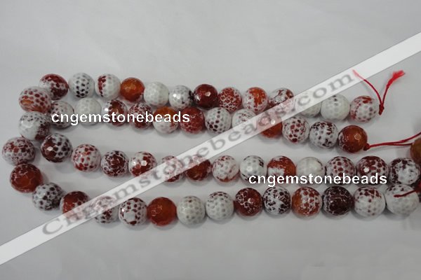 CAG4560 15.5 inches 14mm faceted round fire crackle agate beads