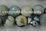 CAG4562 15.5 inches 14mm faceted round fire crackle agate beads