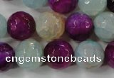 CAG4563 15.5 inches 14mm faceted round fire crackle agate beads