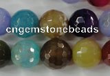 CAG4564 15.5 inches 14mm faceted round fire crackle agate beads