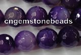 CAG4567 15.5 inches 14mm faceted round agate beads wholesale