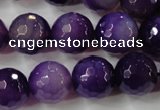 CAG4567 15.5 inches 14mm faceted round agate beads wholesale