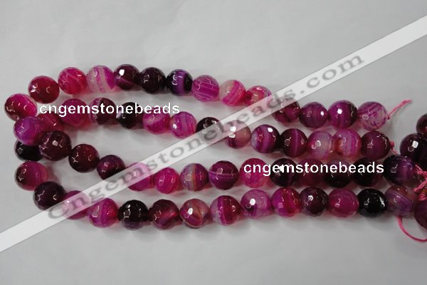 CAG4568 15.5 inches 14mm faceted round agate beads wholesale