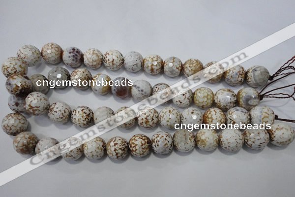 CAG4573 15.5 inches 16mm faceted round fire crackle agate beads