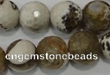 CAG4574 15.5 inches 16mm faceted round fire crackle agate beads