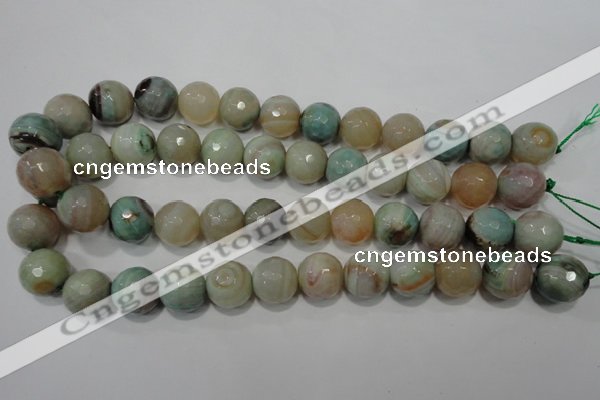 CAG4579 15.5 inches 16mm faceted round fire crackle agate beads