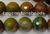 CAG4582 15.5 inches 16mm faceted round fire crackle agate beads