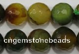 CAG4583 15.5 inches 16mm faceted round fire crackle agate beads