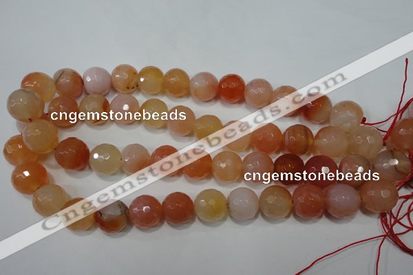 CAG4584 15.5 inches 16mm faceted round agate beads wholesale