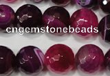 CAG4585 15.5 inches 16mm faceted round agate beads wholesale