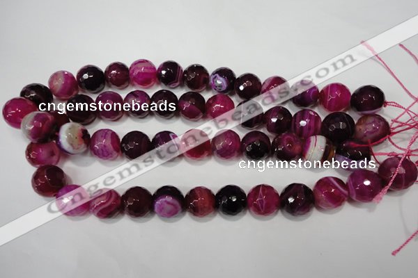 CAG4585 15.5 inches 16mm faceted round agate beads wholesale