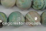 CAG4587 15.5 inches 18mm faceted round fire crackle agate beads